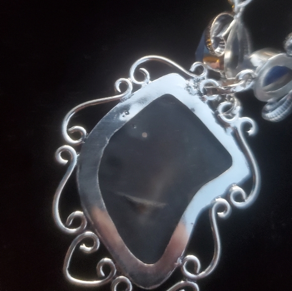 New Solar Agate & Opalite 925 Silver Necklace. - Picture 12 of 12